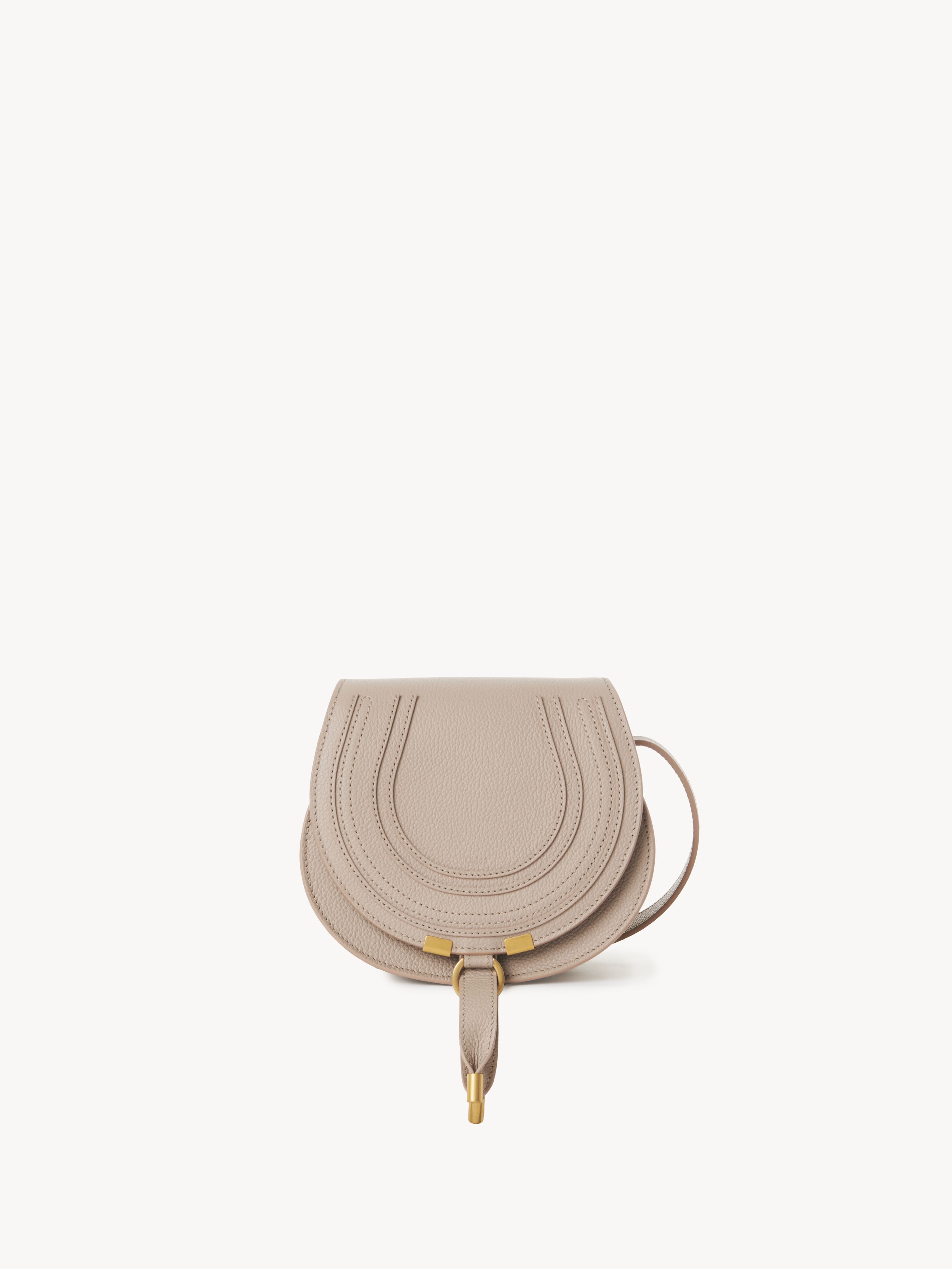 Chloé Petit Sac Porté Épaule Marcie En Cuir Grainé Femme Gris Taille Onesize 100% Cuir De Veau In Grey