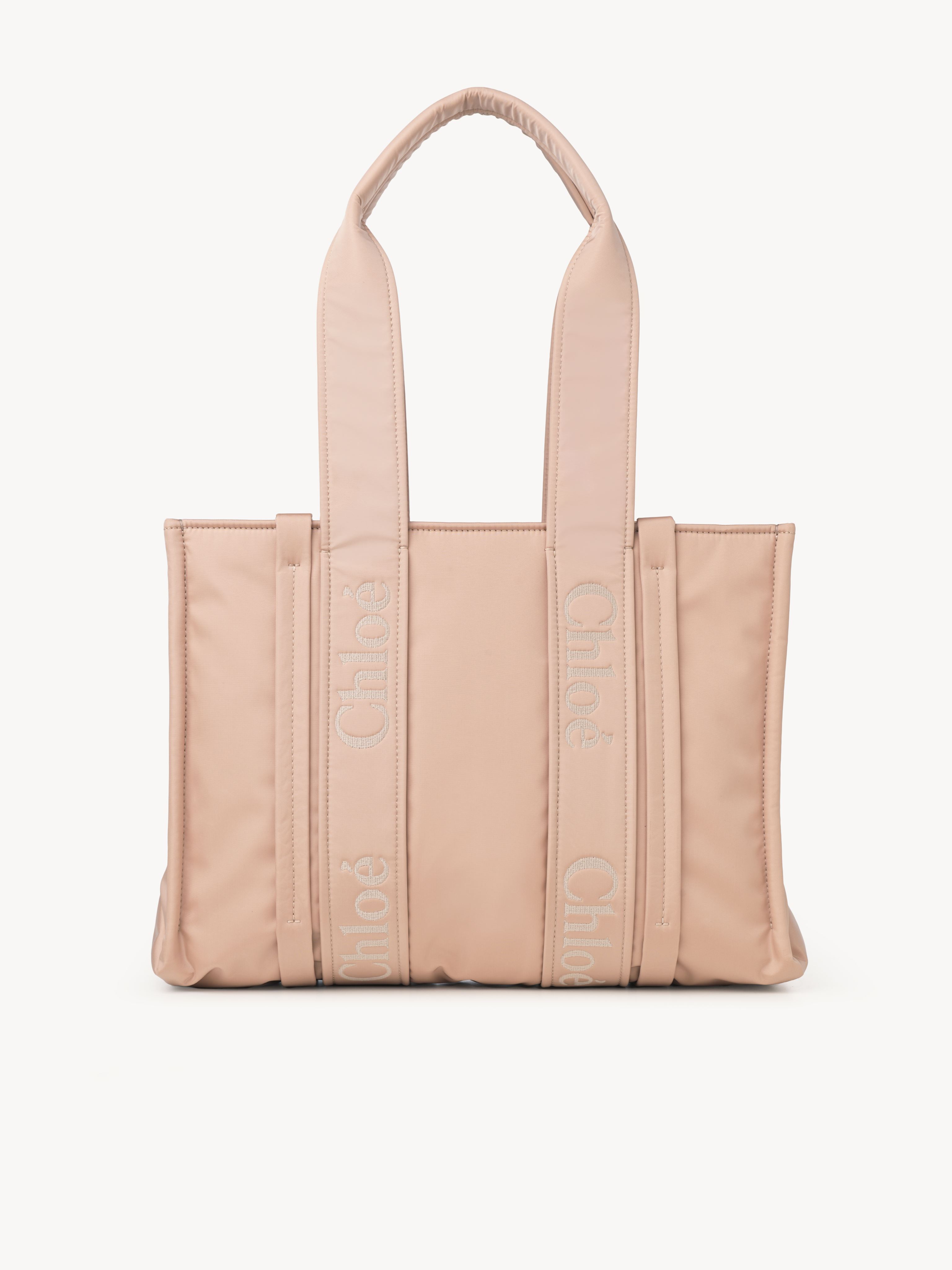 Chloé Sac Cabas Woody Femme Rose Taille Onesize 40% Polyuréthane, 30% Polyamide, 30% Polyester In Pink