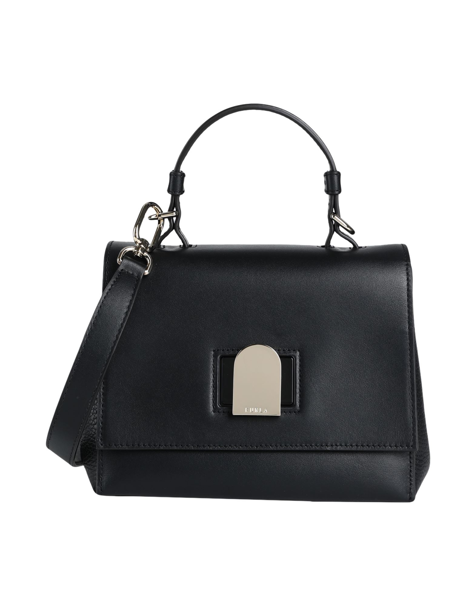 FURLA フルラ／ハラコ 本革 ハンドバッグ チャーム付き ブラック フルラ FURLA バック （ブラック） -waja bazar - 海外