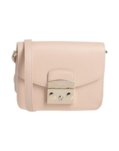 Shop Furla Metropolis Mini Crossbody Woman Cross-body Bag Beige Size - Soft Leather