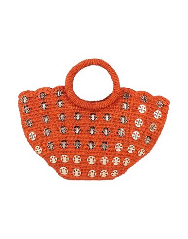Shop Rabanne Woman Handbag Orange Size - Natural Raffia
