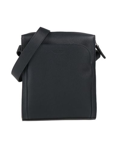 Giorgio Armani Man Cross-body Bag Midnight Blue Size - Calfskin In Black