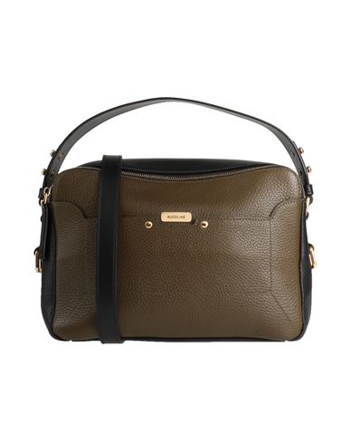 Shop Rucoline Woman Cross-body Bag Military Green Size - Leather