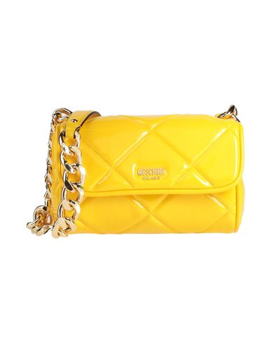 Moschino Couture Woman Cross-body Bag Yellow Size - Leather, Textile Fibers In Yellow