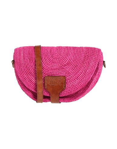 Ibeliv Woman Cross-body Bag Fuchsia Size - Natural Raffia, Leather In Pink
