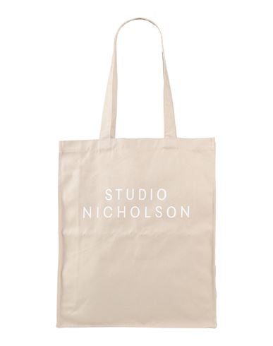 Studio Nicholson Woman Shoulder Bag Beige Size - Textile Fibers In Pattern