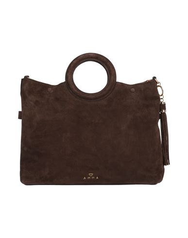 Shop Amma Woman Handbag Dark Brown Size - Leather