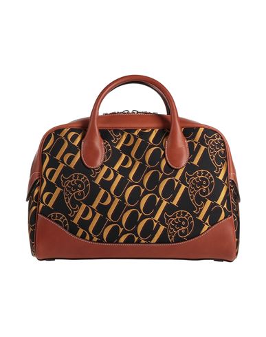 Emilio Pucci Woman Handbag Brown Size - Polyester, Calfskin