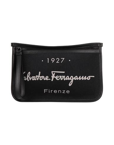 Ferragamo Man Handbag Black Size - Polyamide, Cotton, Polyurethane, Calfskin