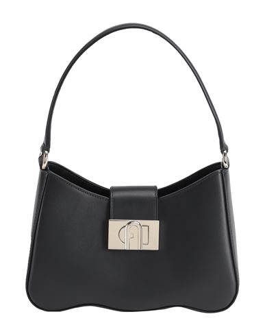 Furla 1927 S Shoulder Bag Wave Woman Handbag Black Size - Calfskin