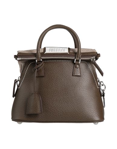 Maison Margiela Woman Handbag Dark Brown Size - Leather, Textile Fibers
