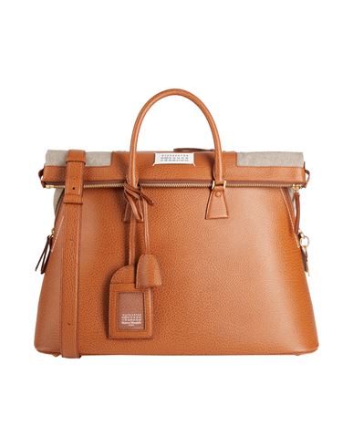 Maison Margiela Woman Handbag Camel Size - Cow Leather, Cotton, Polyester, Zinc, Aluminum In Brown