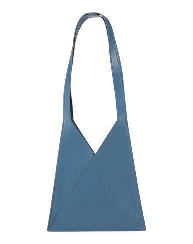 Mm6 Maison Margiela Woman Shoulder Bag Pastel Blue Size - Cow Leather, Polyurethane, Polyester, Visc