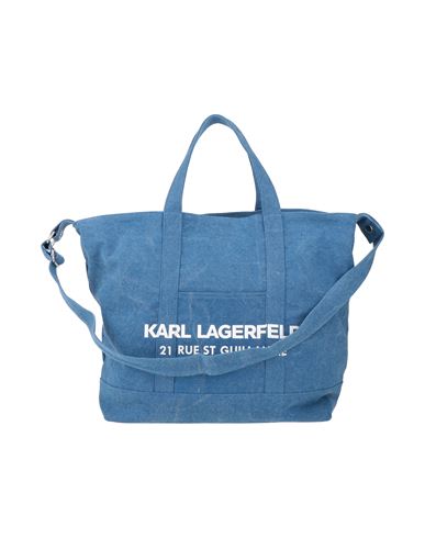 Karl Lagerfeld Woman Handbag Azure Size - Organic Cotton, Cotton In Blue