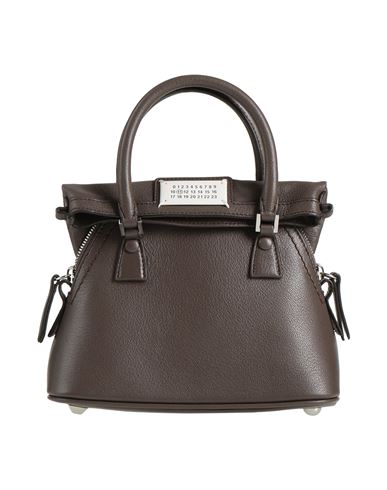 Maison Margiela Woman Handbag Dark Brown Size - Goat Skin, Cow Leather, Brass, Zinc, Aluminum