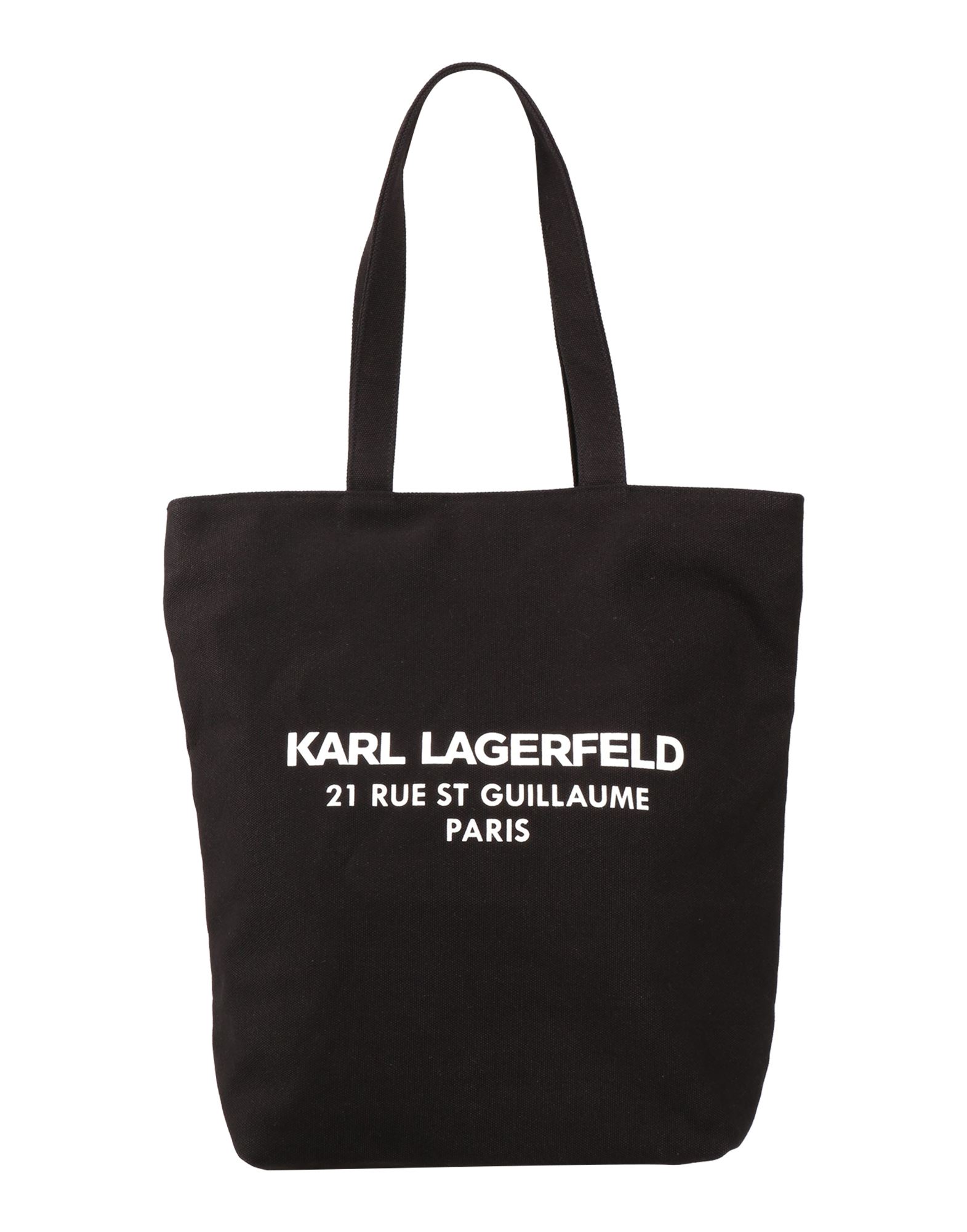 《セール開催中》KARL LAGERFELD レディース ハンドバッグ ブラック 再生コットン 60% / コットン 40%