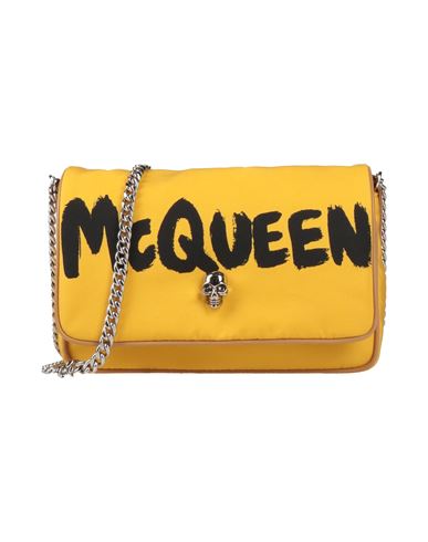 Shop Alexander Mcqueen Woman Cross-body Bag Ocher Size - Textile Fibers In Yellow