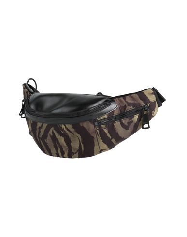 Roberto Cavalli Man Belt Bag Military Green Size - Polyamide, Ovine Leather In Green