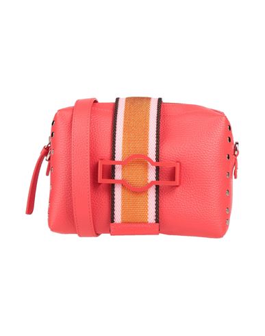 Shop Zanellato Woman Cross-body Bag Red Size - Leather, Textile Fibers