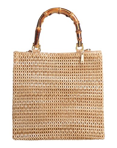 Shop La Milanesa Woman Handbag Beige Size - Textile Fibers