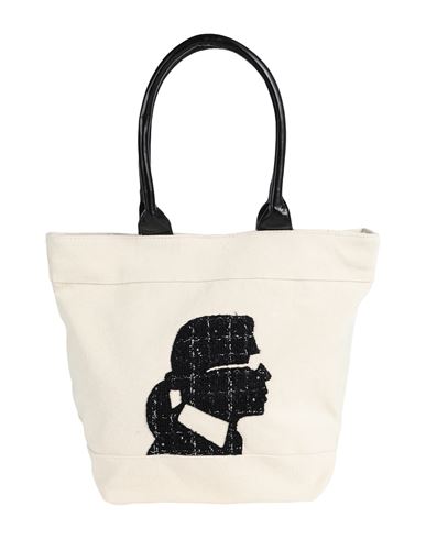 Karl Lagerfeld Woman Handbag Beige Size - Recycled Cotton, Cotton, Polyethylene In Neutral