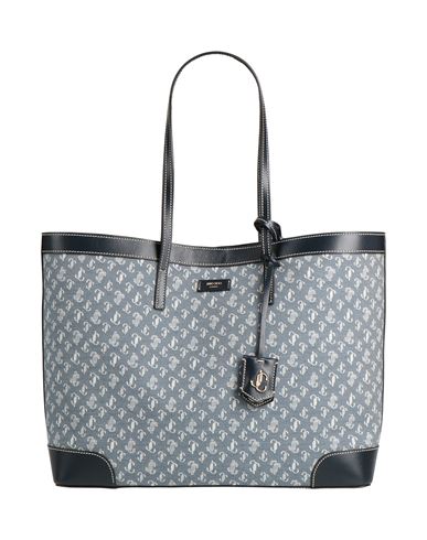 Jimmy Choo Woman Shoulder Bag Blue Size - Textile Fibers, Leather
