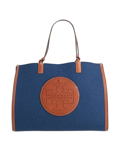 Tory Burch Woman Handbag Blue Size - Textile Fibers, Leather