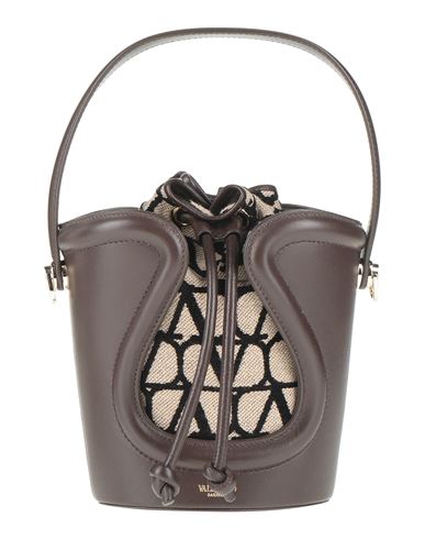 Valentino Garavani Woman Handbag Dark Brown Size - Leather, Textile Fibers