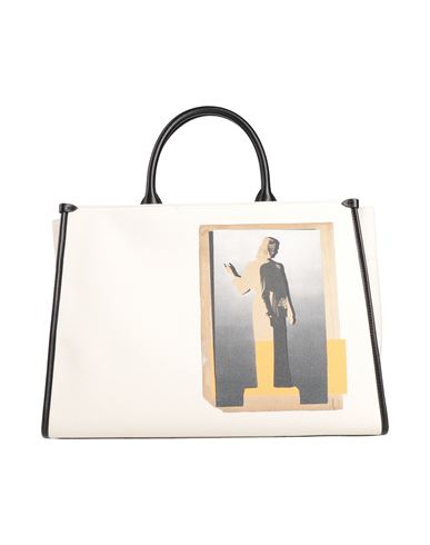 Lanvin Woman Handbag Beige Size - Cotton, Zamak, Calfskin