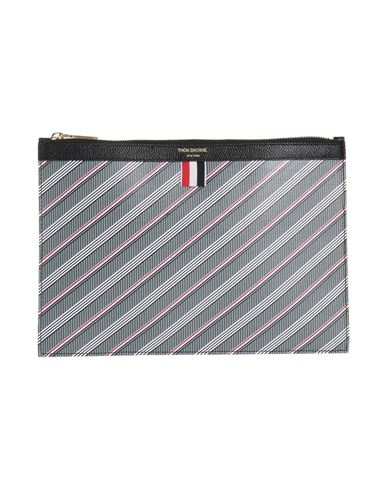 Thom Browne Man Handbag Grey Size - Leather