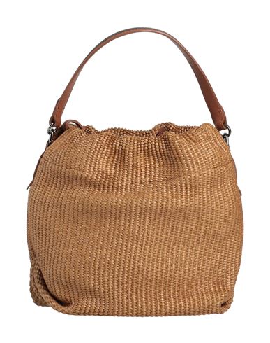 Brunello Cucinelli Woman Handbag Brown Size - Natural Raffia, Leather, Brass