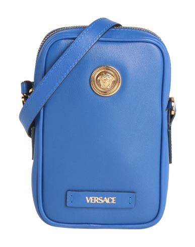 Versace Man Cross-body Bag Bright Blue Size - Rubber