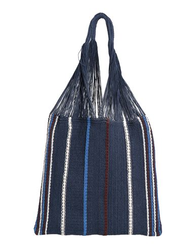 Shop Jil Sander+ Woman Shoulder Bag Navy Blue Size - Cotton, Virgin Wool