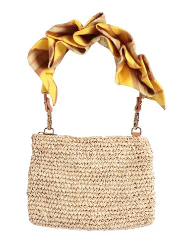 Aranaz Aranáz Woman Handbag Yellow Size - Straw, Textile Fibers