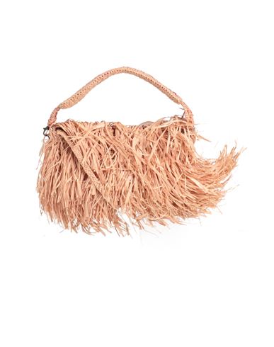 Shop Made For A Woman Woman Cross-body Bag Pink Size - Natural Raffia