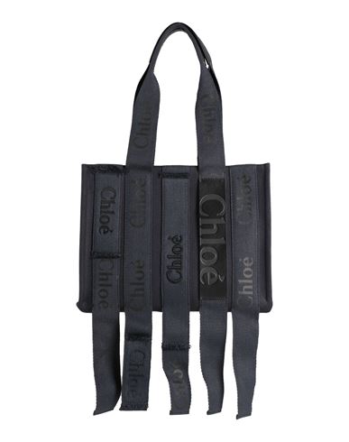 Chloé Woman Shoulder Bag Midnight Blue Size - Linen, Calfskin