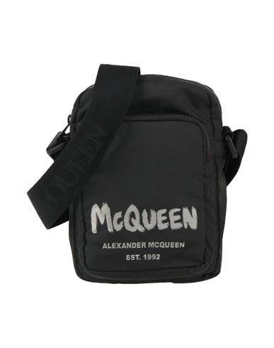 Shop Alexander Mcqueen Man Cross-body Bag Black Size - Textile Fibers