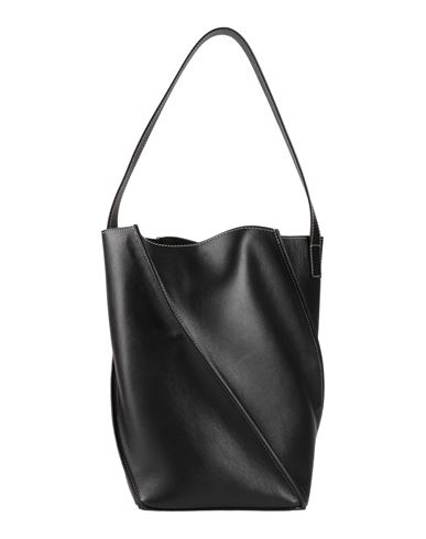 Shop Yuzefi Woman Shoulder Bag Black Size - Leather