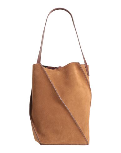 Shop Yuzefi Woman Shoulder Bag Brown Size - Leather