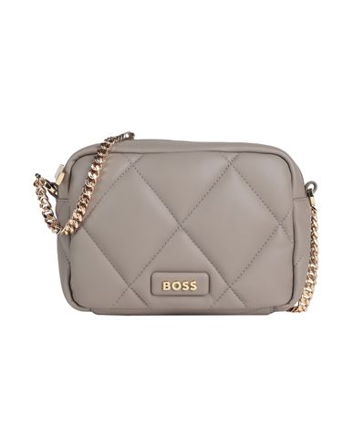 Shop Hugo Boss Boss Woman Cross-body Bag Dove Grey Size - Polyurethane, Polyester