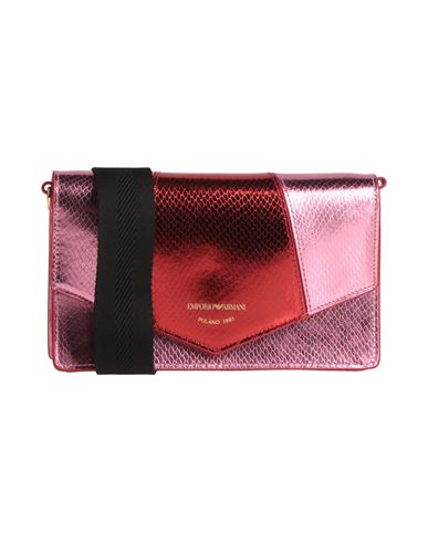 Shop Emporio Armani Woman Cross-body Bag Pink Size - Calfskin, Polyester, Viscose, Polyurethane Coated