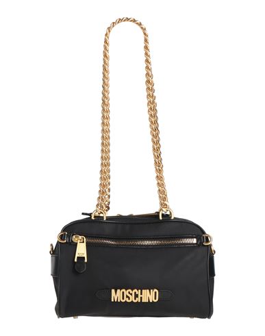 Moschino Woman Shoulder Bag Black Size - Leather, Textile Fibers