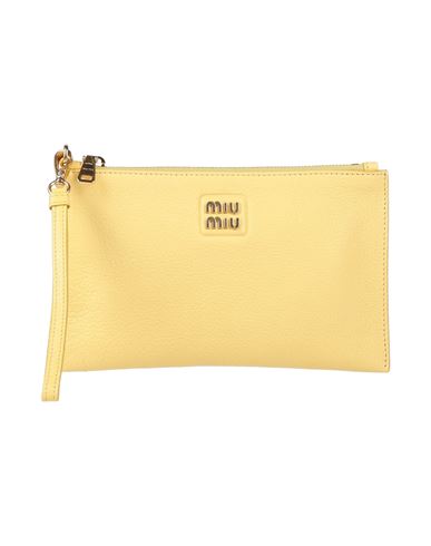 Shop Miu Miu Woman Handbag Light Yellow Size - Leather