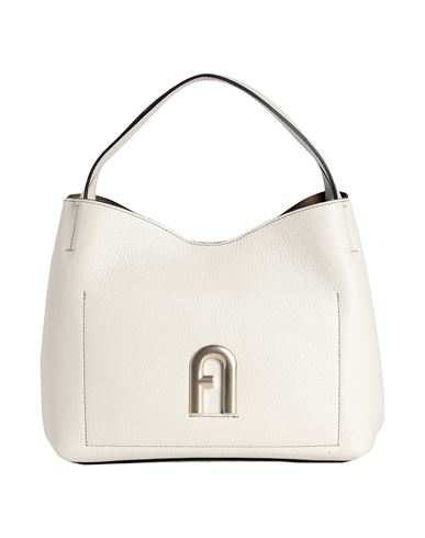 Furla Primula S Hobo Woman Handbag Off White Size - Leather