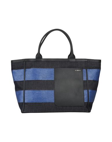 Valextra Woman Handbag Blue Size - Cotton, Polyamide, Leather In Blue