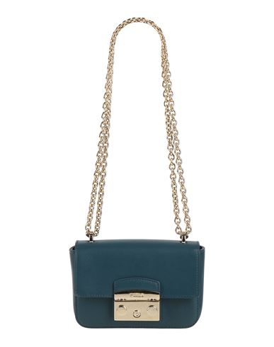 Shop Furla Woman Shoulder Bag Navy Blue Size - Calfskin