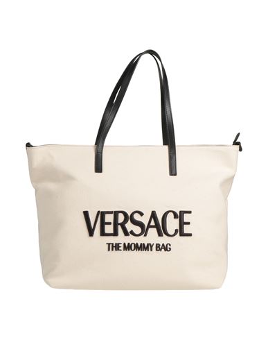 Shop Versace Woman Handbag Cream Size - Cotton, Calfskin In White