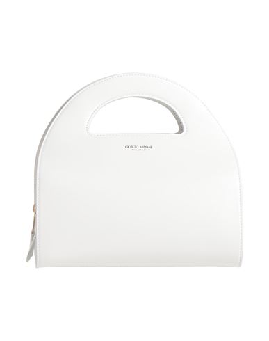Shop Giorgio Armani Woman Handbag White Size - Calfskin
