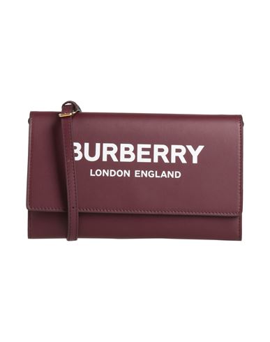 Shop Burberry Woman Handbag Deep Purple Size - Leather