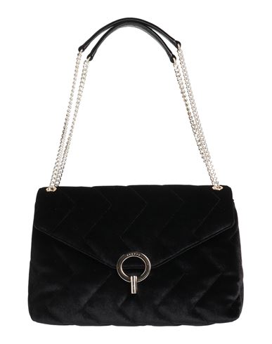 Shop Sandro Woman Shoulder Bag Black Size - Polyester, Elastane